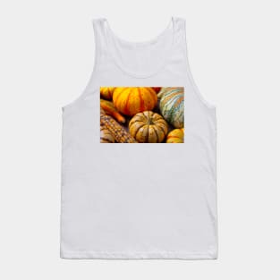 Colorful Autumn Pumpkin Stll life With Indian Corn Tank Top